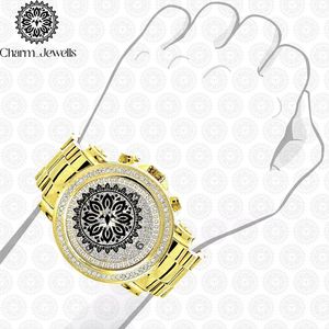 Montre de luxe pour homme Charm Jewells en acier inoxydable, cadran en verre cristal 40 mm, bracelet 20 cm, mouvement mécanique, résistance à l'eau 10 bars - Product Image 3