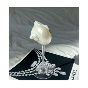Luxury Natural Seashell Wine <b>Goblet</b> Handmade Conch Shell <b>Glass</b> Cup 401-500ml Dishwasher Safe Eco-Friendly Classic Design Coastal - Product Image 3