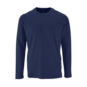 T-shirts à manches longues pour hommes personnalisés de haute qualité, 180 g/m², 100 % coton, col rond, écologiques, imprimés en sérigraphie, décontractés - Product Image 2