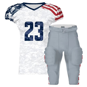 Uniforme de football américain personnalisé LINCOLN WEARS pour hommes, sublimé, vert olive et blanc, short d'équipe de haute qualité, maille respirante 100% - Product Image 1