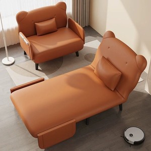 Modern Light Luxury Metal Frame 2-Seat <b>Sofa</b> <b>Bed</b>, Cat Scratch Resistant Microfiber Leather Foldable Sleeper Couch for Apartment - Product Image 2