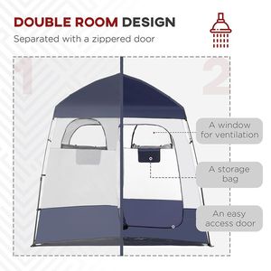 Tenda Moderna Portatile in Alluminio a 2 Stanze con Pavimento Impermeabile a Doppio Strato e Sacca Doccia per Campeggio - Product Image 4