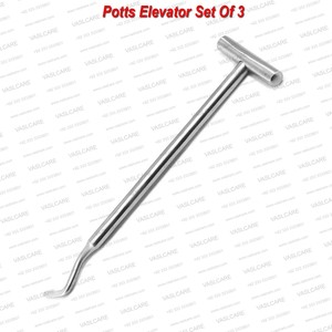 ชุดอุปกรณ์ถอนฟันแบบ Elevator Potts จำนวน 3 ชิ้น สำหรับการผ่าตัดถอนฟันและการผ่าตัดช่องปาก ยี่ห้อ Vaslcare - Product Image 5