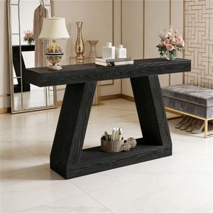 <b>Console</b> <b>Table</b> with <b>Storage</b> Space Wooden Entrance Sofa <b>Table</b> - Product Image 1