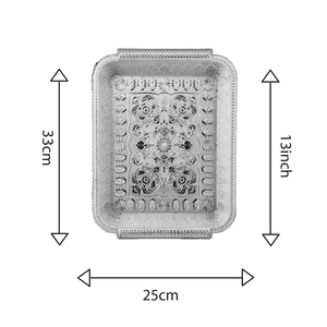 Plateau rectangulaire en métal décoratif pour mariage, idéal pour la cérémonie de mariage, la présentation de cadeaux, les fiançailles et les événements spéciaux - Product Image 3