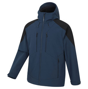 Veste coupe-vent softshell personnalisée pour l'extérieur, automne, col montant, motif uni, doublure polaire, service OEM, logo client - Product Image 2