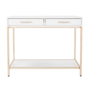 Contemporary Iron <b>Console</b> <b>Table</b> with Rock Slab Edge Folding Feature Narrow Design for <b>Hallway</b> and Living Room - Product Image 4