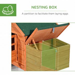 Pollaio in Legno a Doppia Gabbia Tipo H da 124 Pollici con Rampe Esterne e Cassette Nido - Prodotto Naturale per Animali - Product Image 6