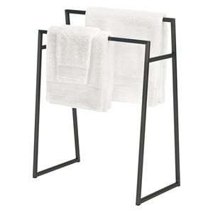 Toallero de Metal Gris Contemporáneo, Soporte Doble para Toallas, Organizador de Baño, Diseño Compacto que Ahorra Espacio - Product Image 1