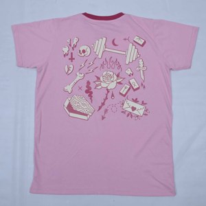 เสื้อยืดแขนสั้นผู้ชายสีชมพูคุณภาพสูงขายส่ง พร้อมขอบตัดสีและลายพิมพ์ตัวอักษร เสื้อเจอร์ซีย์ลำลอง คอกลม ทรงปกติ - Product Image 5