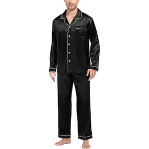 Pyjama d'été pour homme, ensemble short et haut à manches courtes, col rond, taille élastique, en mélange de coton doux et respirant, pour la maison et la détente - Product Image 1
