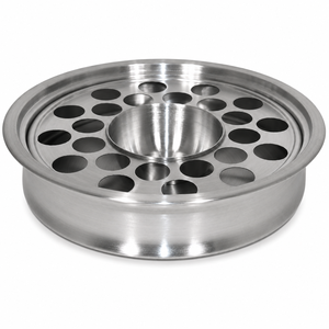 Bandeja de Comunión de Acero Inoxidable Pulido con Plato Central para Pan, Apta para Contacto con Alimentos - Product Image 1
