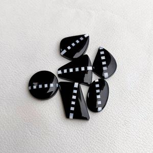 100% ónix negro natural y nácar cabujones elegantes lisos piedras preciosas sueltas comprar directamente del fabricante a costo de fábrica - Product Image 4