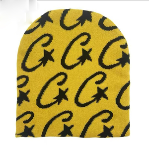 Bonnet d'hiver tendance, chaud et doux en tricot, bonnet à revers unisexe en acrylique extensible pour sports de neige en extérieur, logo personnalisé, vente en gros, marque - Product Image 1