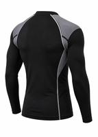 Vêtement de sport pour homme tendance à manches longues, anti-UV, à séchage rapide, en polyester et élasthanne écologiques, color-block, idéal pour les activités de plein air
