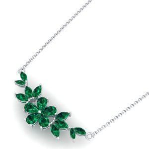REYES Personalised 925 Sterling <b>Silver</b> GRA Certified Moissanite <b>Necklace</b> Handmade Pear Cut 3.87 Carat Emerald Gemstone Jewelry - Product Image 2
