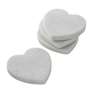 Decorative <b>Marble</b> <b>Coasters</b> Set With Metal Holder For Organized Storage Stylish Display And Easy Access On Tables - Product Image 2
