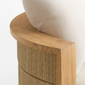 Canapé-lit de luxe en teck pour l'extérieur avec coussins épais – Mobilier de patio moderne pour hôtel, jardin et bord de piscine - Product Image 5