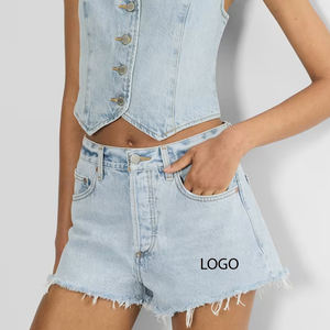 Shorts de Mezclilla para Mujer, Diseño Casual y Moderno, Tacto Suave, Precio Económico para Pedidos al por Mayor, Servicio OEM, Mezcla de Algodón Elástico - Product Image 1