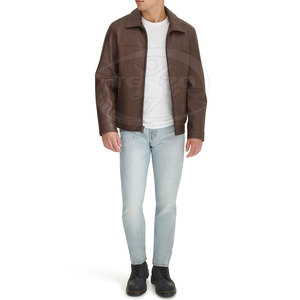2026 New Style Casual Men's Leather <b>Jackets</b> with Customized Front Logo OEM Service Wholesale Price Winter Hot Arrival - Product Image 5