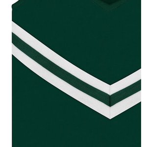 Conjunto de Uniforme de Animadoras Verde en Poliéster/Rayón con Ribete Blanco, Peso de Tela de 360g para Niños - Product Image 3