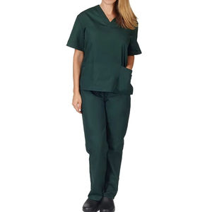 Conjunto de Uniforme Médico de Dos Piezas para Enfermeras, Manga Larga/Corta, Tallas Grandes, con Cuello Alto - Product Image 1