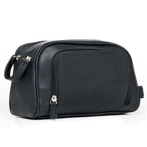 Pochette de rangement professionnelle en cuir imperméable avec fermeture éclair, grande capacité, pour voyage et cosmétiques - Personnalisable - Product Image 3