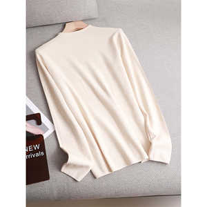 Bacis 2023 femmes col montant pull pull tricoté vêtements d'extérieur avec All-Match bas haut couleur unie nouveau pour l'automne hiver - Product Image 2