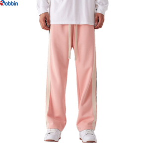 Pantalones Holgados de Estilo Único para Hombre, 100% Algodón, Forro Polar, Cintura Elástica con Franjas Laterales, Ropa de Invierno - Product Image 4