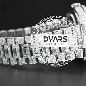 Aristocrat Quartz Luxury Diamond Wristwatch D Color VVS1 Moissanite Sapphire Crystal Alloy Hip-Hop Water Resistant Premium - Product Image 3