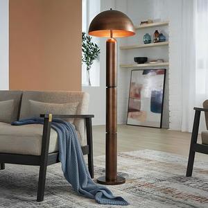 Lampe sur pied élégante en laiton avec abat-jour en forme de tambour pour la décoration du salon, de la chambre et du hall - Product Image 1