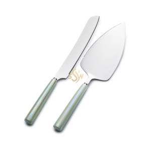 Juego de Cuchillo y Espátula para Pastel de Acero Inoxidable Pulido Brillante de Lujo, de la Mejor Calidad, Hecho a Mano y Personalizado - Product Image 2