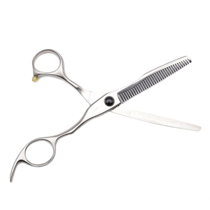 Tijeras de Peluquería de Acero Inoxidable para Adelgazar el Cabello, Rectas, Plateadas, de 6 Pulgadas, para Salón de Belleza - Product Image 1