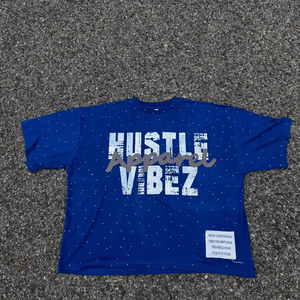 เสื้อยืดคอตตอนทรงบ็อกซี่ ตกไหล่ พิมพ์ลายโลโก้ DIHUI แบบกำหนดเอง ประดับด้วยคริสตัล สำหรับผู้ชาย - Product Image 3