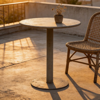 Juego de Mesa para Exterior XY, Mesa Redonda con Base de Pedestal para Restaurante, Cafetería, Bistro, Muebles de Comedor
