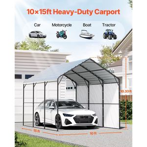 Robusto Carport Esterno 10 X 15 con Telaio in Acciaio Zincato, Garage con Tettoia Rimovibile - Product Image 2