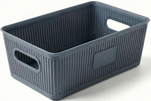 <b>Plastic</b> Fluted Storage small <b>Basket</b> - Product Image 2