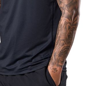Men’s Black Performance Training T Shirt Crew Neck Short Sleeve <b>Athletic</b> Gym Workout Running Casual Sportswear Activewear Tee - Product Image 6