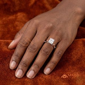 White Gold Polished Radiant <b>Solitaire</b> – Elegant Multi-Stone Accent Promise <b>Ring</b> Minimalist <b>Silver</b> Radiant Moissanite <b>Ring</b> - Product Image 4