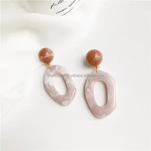 Pendientes colgantes de acrílico de Metal irregulares geométricos de resina transparente con estilo para mujer, accesorios de moda de la mejor calidad - Product Image 6