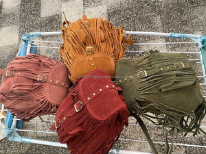 Mochila de cuero con flecos para mujer, elegante mochila de estudiante universitario, de cuero - Product Image 6