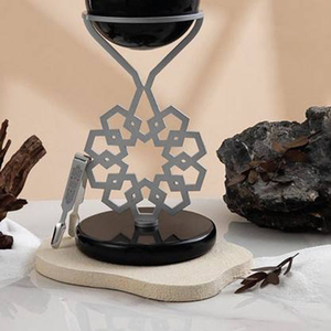 Black And <b>Silver</b> Luxuries Incense <b>Burner</b> Featuring An Ornate Geometric Stand Elegant Decorative Piece Crafted For Home Fragrance - Product Image 5