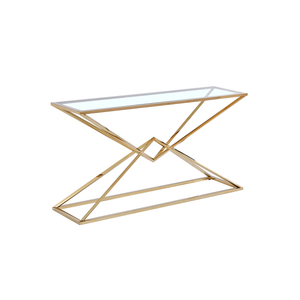 Luxury Stainless Steel <b>Console</b> <b>Table</b> with Tempered <b>Glass</b> Top Modern Entryway Hallway <b>Table</b> Contemporary Furniture - Product Image 4