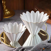 Ensemble de filtres à café en céramique de style classique en forme de cône, écologiques, réutilisables, durables, pour 1 à 2 tasses