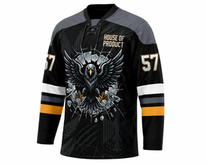Maillots de hockey sur glace personnalisés 100% polyester sublimés, à séchage rapide, fabricant et fournisseur de maillots de sport d'équipe - Product Image 4