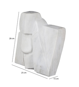 Escultura Moderna de Hombre Pensador al Estilo Cubista, Acabado en Mármol Blanco, Figura Humana Abstracta, Estatua Geométrica Minimalista - Product Image 2