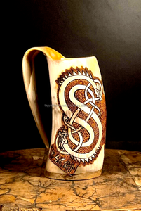 BUFFALO BOIRE CORNE VIKING DRINKING corne Tankard pour bière hydromel médiévale corne à boire tasse avec poignée - Product Image 5