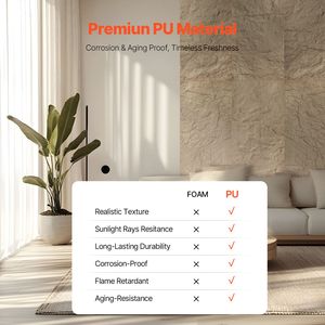 Paquete de 4 Paneles Decorativos de Pared de Imitación de Piedra Natural de PU de 48 x 24 Pulgadas, Cobertura de 32 Pies Cuadrados, Panel de Pared Decorativo 3D para Interiores del Hogar - Product Image 4