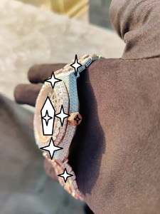 Montre de luxe à mouvement automatique en acier inoxydable avec cadran en cristal, style hip-hop glacé, en moissanite, édition limitée, pour unisexe - Product Image 4