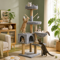 Arbre à chat moderne en peluche avec condo et poteaux en sisal – Vente en gros
